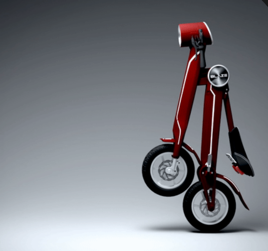 スマートEVの走行時の状態と折り畳んだ状態