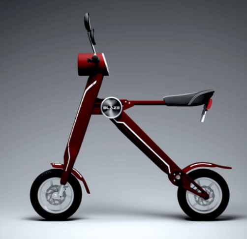 スマートEVの走行時の状態と折り畳んだ状態