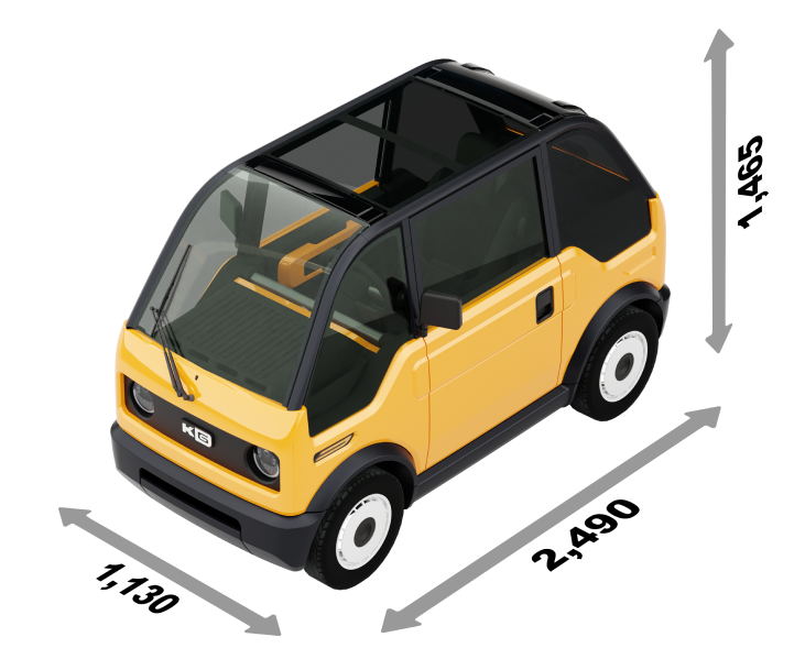 見た目はミニバンだが、実物は驚くほどコンパクトなmibot