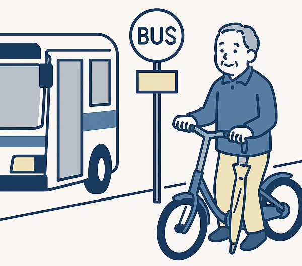 公共交通機関高齢男性 | ELEMOs