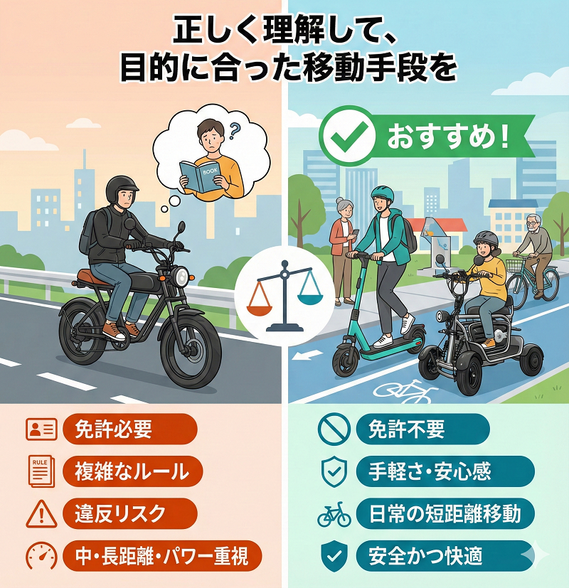 モペットと特定小型どう選ぶ | ELEMOs