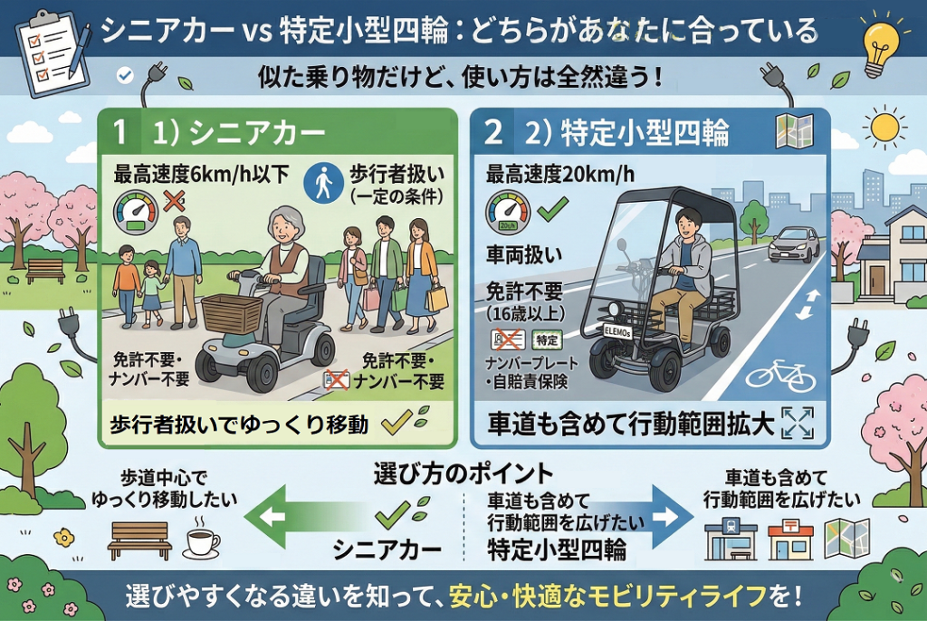 シニアカーVS特定小型四輪 | ELEMOs