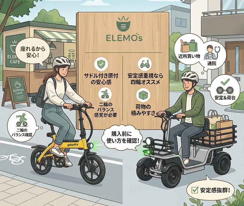 二輪と四輪NFR-01とエレカーゴ | ELEMOs