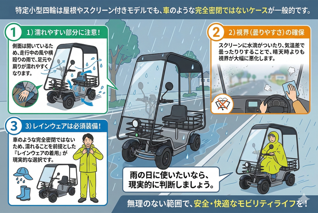 特定小型四輪の雨対策 | ELEMOs