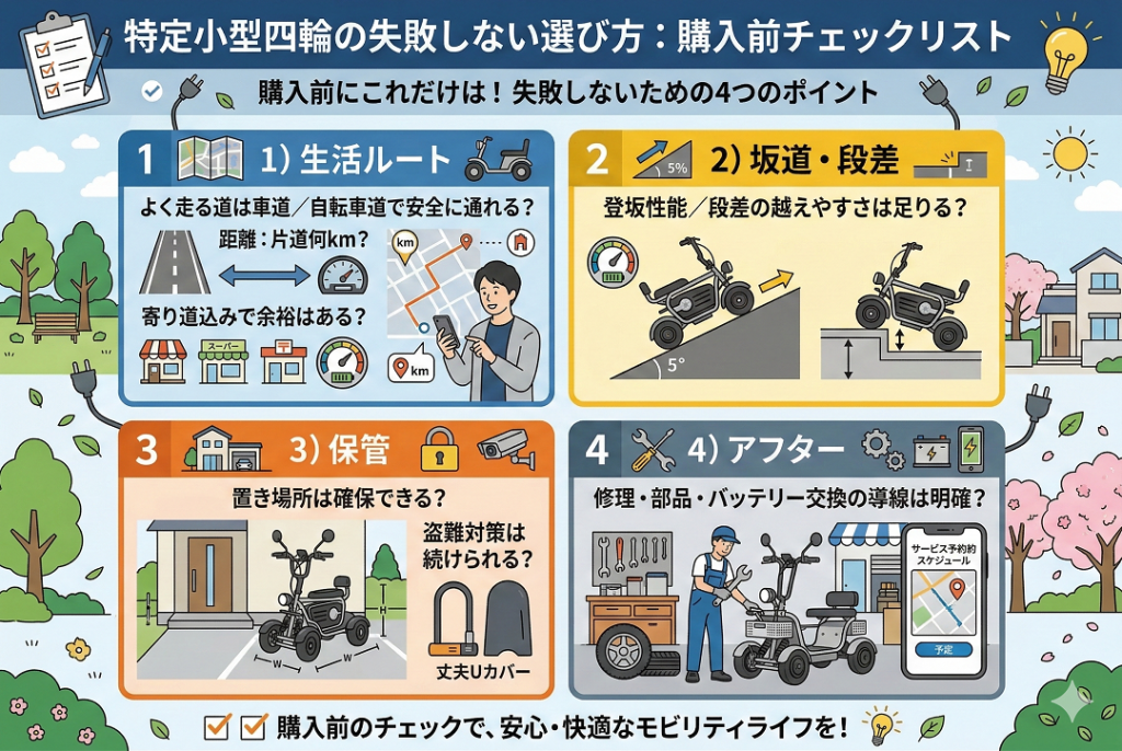 特定小型四輪購入前チェックリスト | ELEMOs