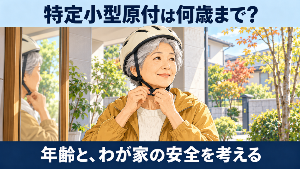 特定小型原付は何歳まで乗れるか、年齢と家族で確認したい安全の目安を紹介するアイキャッチ